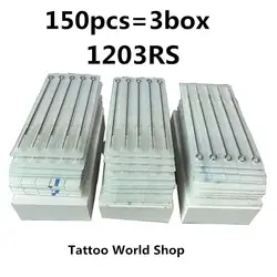 150 шт профессиональные иглы татуировки 1203RS круглый шейдеры стерилизовать иглы татуировки медицинский Нержавеющая сталь Материал