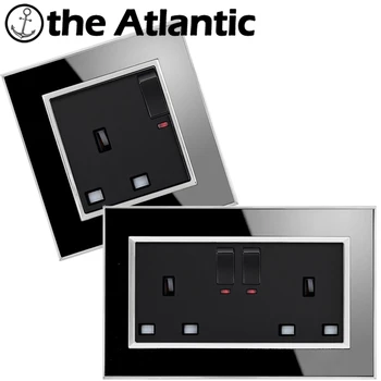 

Atlantic UK Standard Switched Socket 146/86 Type 13A With Neon Luxury Wall Power Outlet Acrylic Crystal Mirror Panel