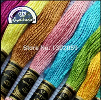 

New 100% Cotton Embroidery Royal Floss Thread / Cross Stitch Royal Floss Thread--Total 100 Pieces--Choose Any Color