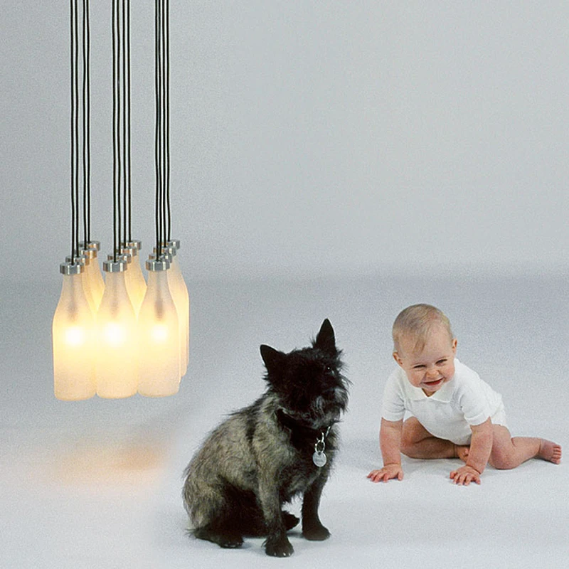 Droog молочная бутылка подвесной светильник люстра освещение led hanglamp лофт декор