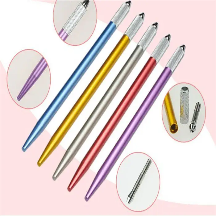 

5Pcs Aluminium Lightweight Manual Needle Holder Caneta Tebori Microblading Pen By Free Shipping