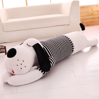 size 70 cm new arrived cartoon Dog plush toy Large stripe big head dog doll sleeping pillow cushion Christmas birthday gift