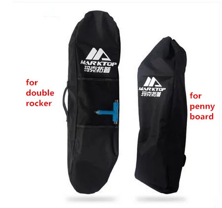 

New Black Skateboard Carrying Bag Drawstring Pouch Double Rocker Deck 87x30cm Bag & Small Fish Board 62x26cm Backpag