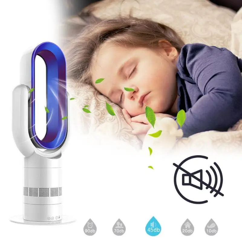 

1600W Remote Control Bladeless Fan Electric Heater Warmer LCD Touch Mute Timing 360 Degree Rotary No Leaf Cooling Fan Ventilator