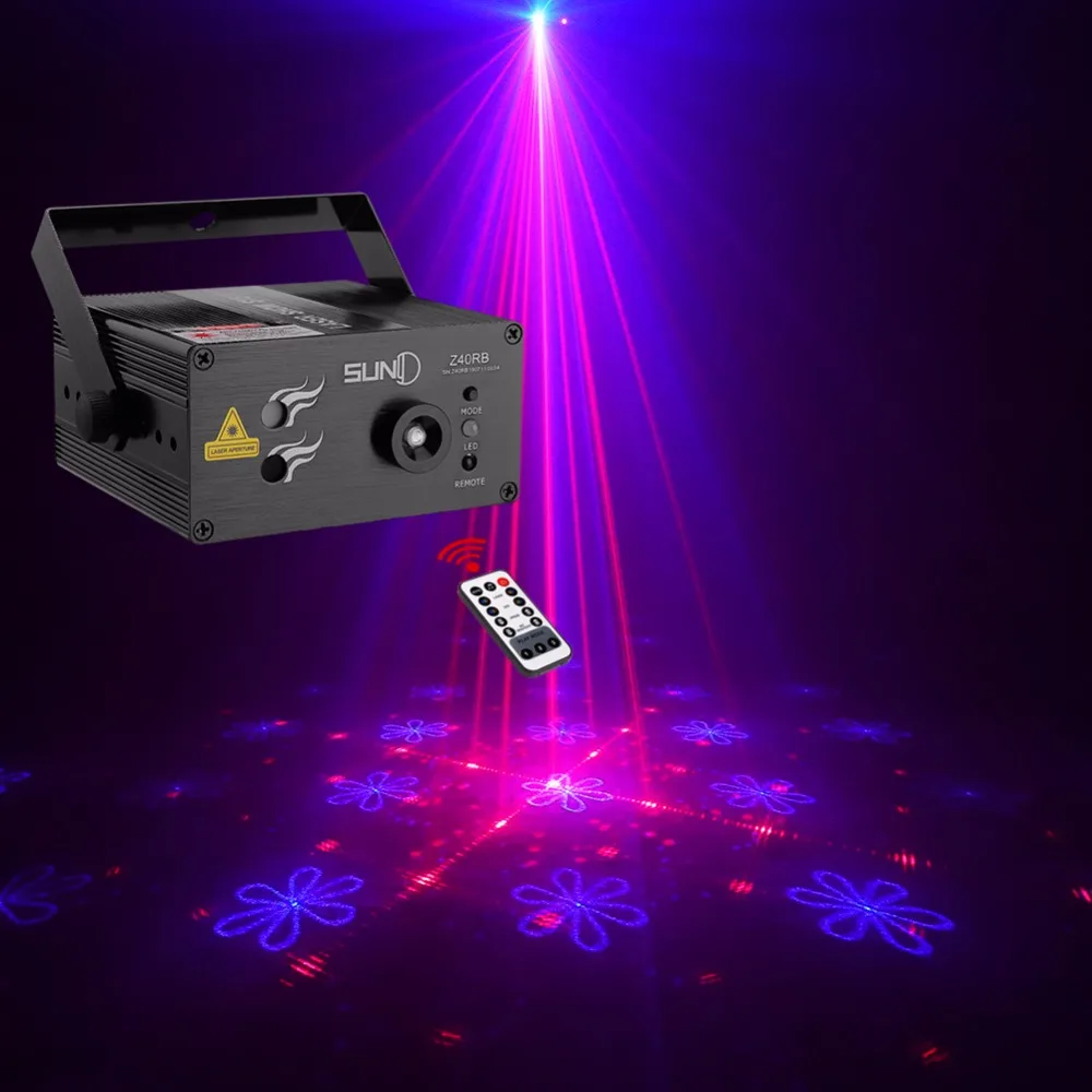 SUNY 40 RB Patterns Laser Light Blue LED Stage Light Sound Activated