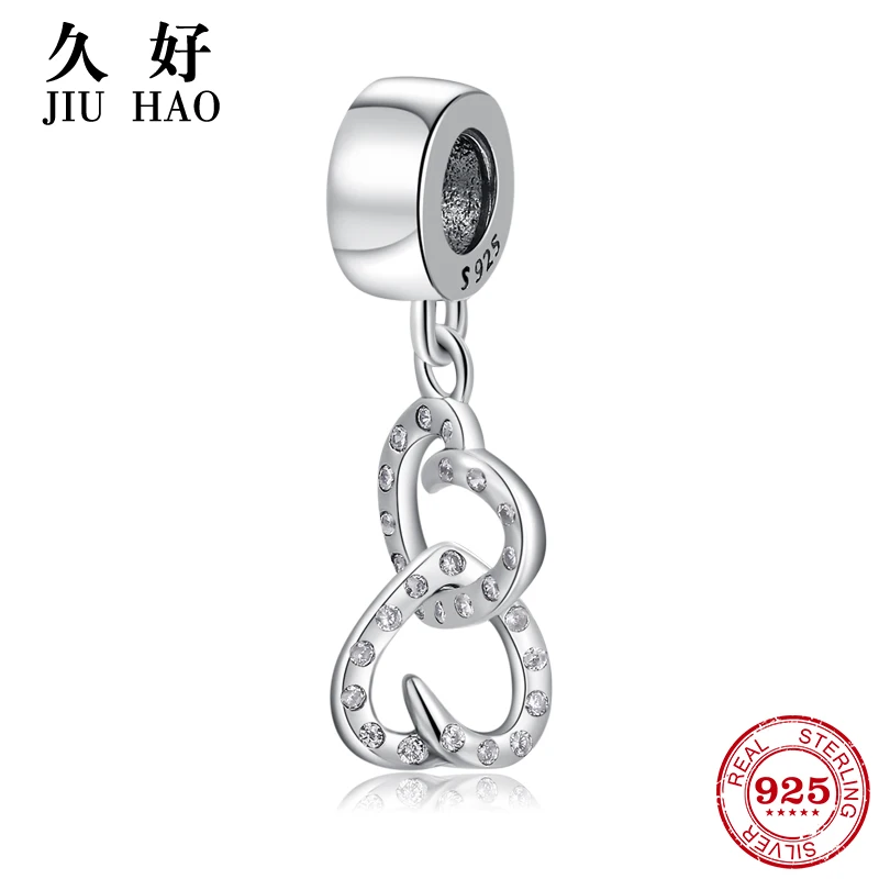 

2018 Hot Sale 925 sterling silver heart round beads pendants Fit Original Pandora Charm Bracelet Jewelry making