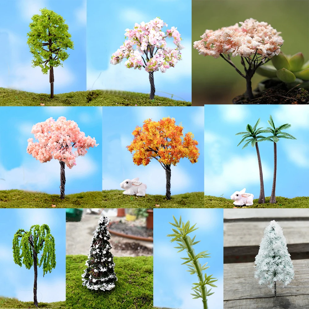 2x мини-деревья сказочные садовые украшения DIY ремесла миниатюрные бонсай для пейзажа горшок для суккулентов садовый Террариум Декор