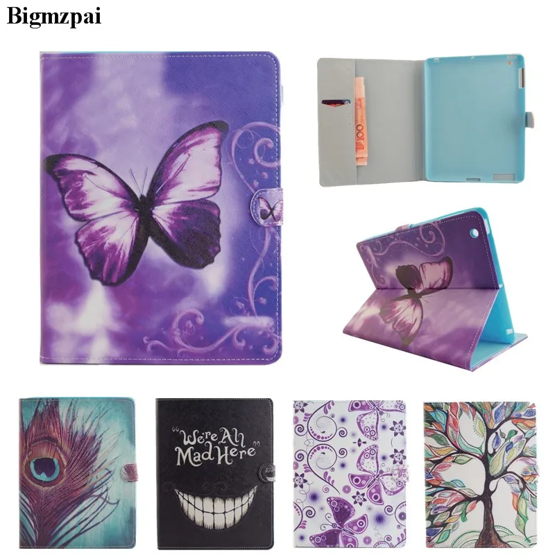 2017 3D Print Leather Case For iPad 2 3 4 9.7" Tablet Book