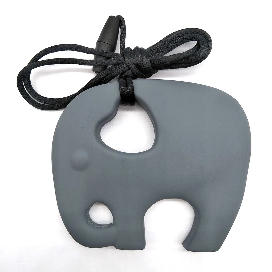 Murah Gajah Silicone Teether Mainan Gigi Bayi Manik manik Mengunyah Kalung Perawatan Alat Liontin Food Grade Silicone Bpa Gratis