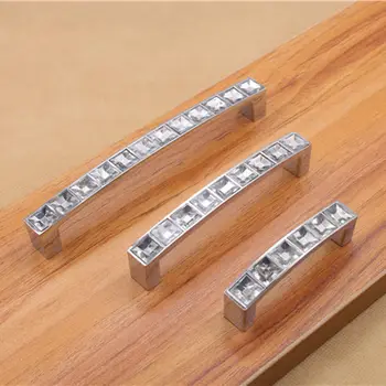 

Real Kitchen Handles Puxadores Hole Pitch 64mm/96mm/128mm Modern Acrylic Handle Drawer Knob Furniture Pulls Cabinet