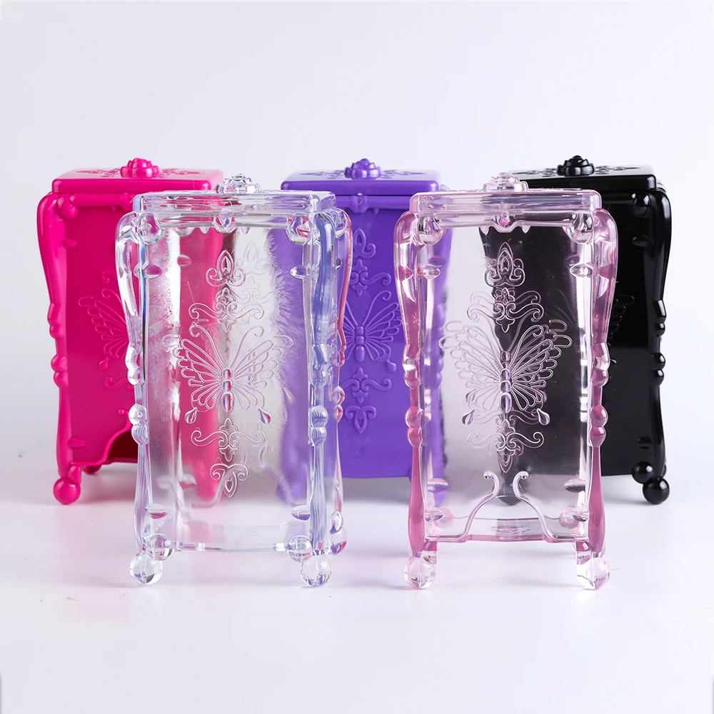 

1PC Butterfly Acrylic Cotton Makeup Organizer Storage Box Portable Container Make Up Cotton Pad Box Storage Case Organizer BE014