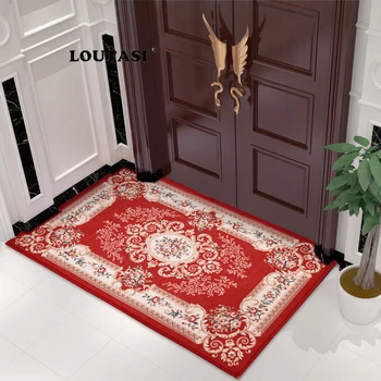 

LOUTASI Anti-slip Jacquard Carpet for Living Room Bedroom Door Mat Europe Floral Modern Pattern Absorbent Table Floor Mat Rug