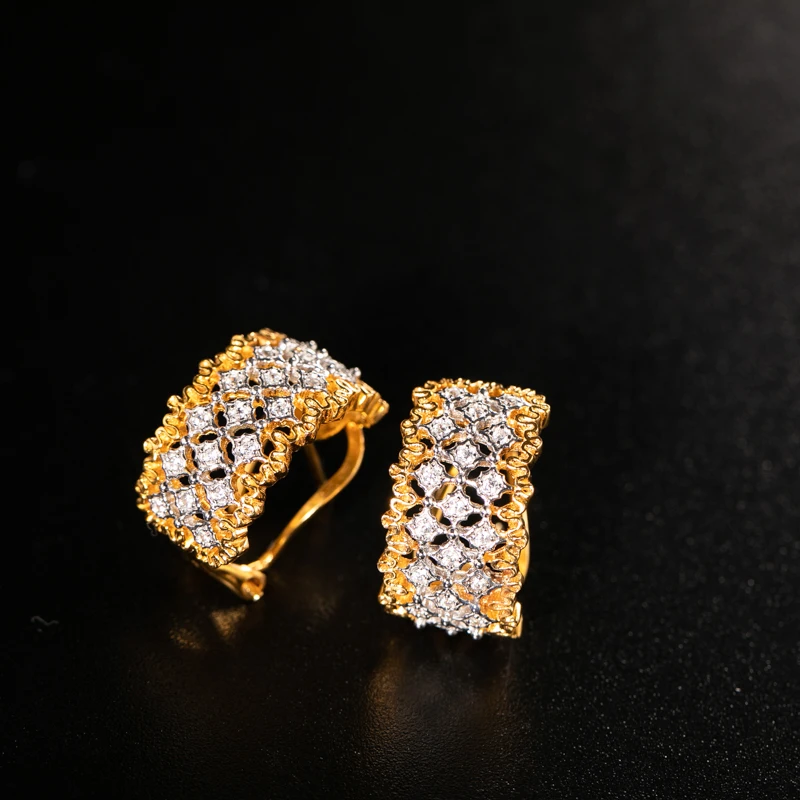  925 argent Zircon oreille goujon bijoux femmes cour européenne style vintage