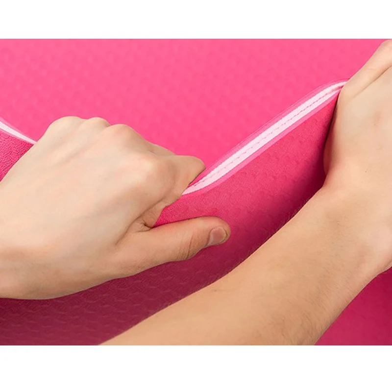 6MM TPE Non-slip Elastic Yoga Mat For Beginner Environmental Fitness Pilates Mat Lamination Multicolor Carpet Gym Exercise Mats