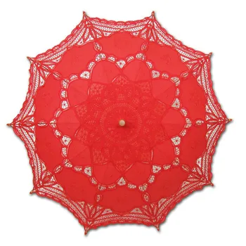 

20pcs Classic Multi-color Noble Elegant Palace Style Long Arm Wedding Umbrella/Embroidery Gingham Lace Parasol