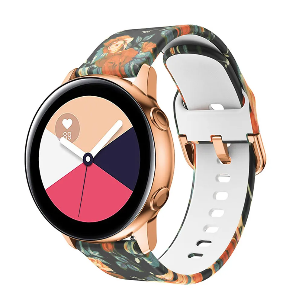 20 мм ремешок для часов samsung Galaxy Watch активная печать силиконовый сменный ремешок для samsung Galaxy Watch 42 мм браслет на запястье