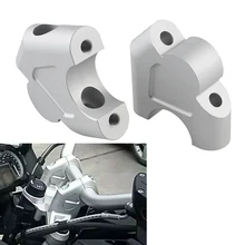 2шт Серебряный Руль крепление стояк Ручка Бар Расширение CNC алюминиевый сплав стояк Ручка Бар аксессуары Par подходит для мотоциклов