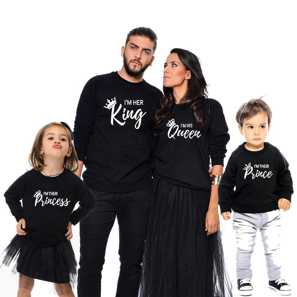 Одинаковые комплекты одежды для всей семьи футболки принцессы, королевы, принца Одежда «Мама и я» Платья для мам, мам, мальчиков и девочек