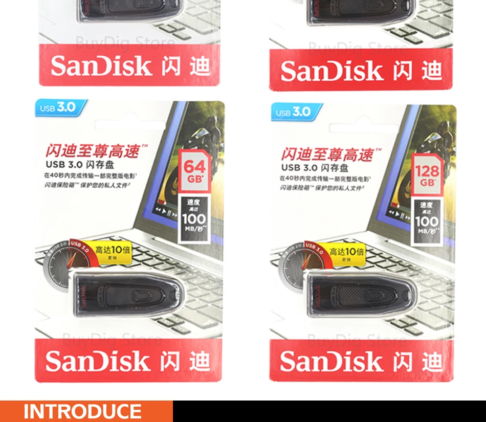 Флеш-накопитель SanDisk CZ48 USB Mini USB накопитель 64 ГБ 128 ГБ 256 ГБ USB флеш-накопитель USB 3,0 8 ГБ 16 ГБ 32 ГБ карта памяти флешка