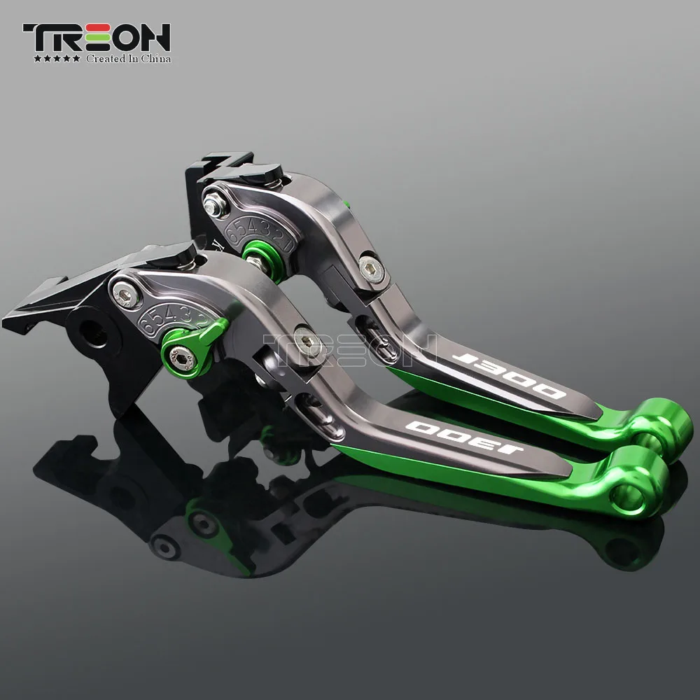 

Motorcycle Frame Ornamental CNC Foldable Brake Clutch Lever Handle For Kawasaki J300 2014-2018 Extendable Accessories