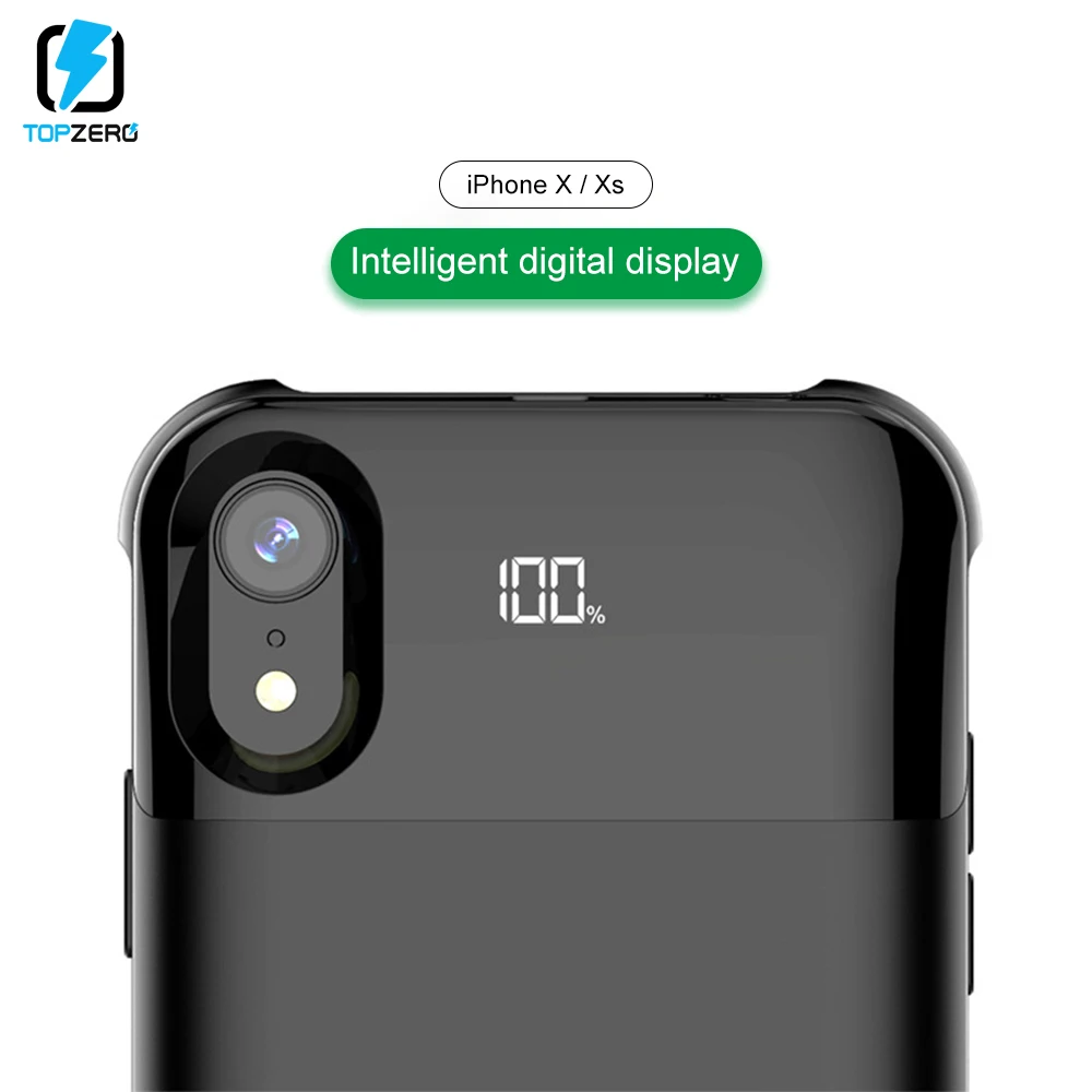 5500 мАч батарея чехол для iPhone X XS XR MAX портативный светодиодный цифровой внешний