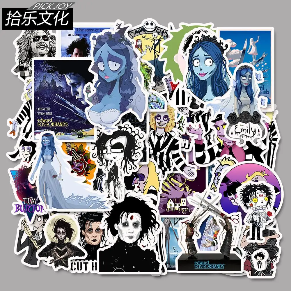 

50Pcs/Lot Tim Burton Waterproof Cartoon Sticker For Kids Toy Luggage Skateboard Phone On Laptop Moto Bicycle Wall Guitar
