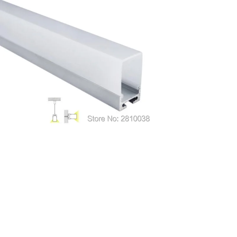 100 X 2M Sets/Lot U shape led aluminium profile for led strip and super deep PC cover aluminium led housings for wall light