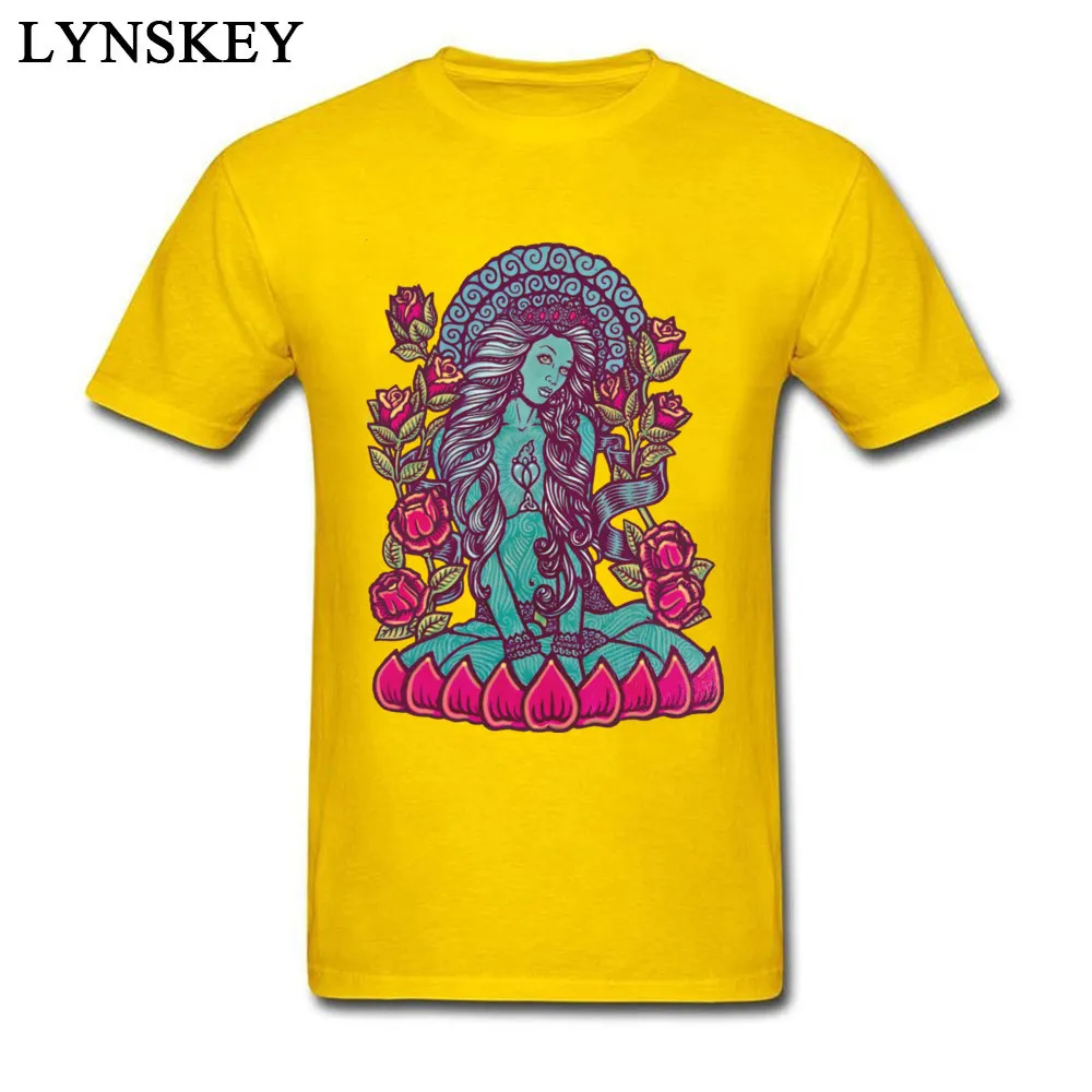 Normal Tops Shirts for Men Rife Summer Autumn O Neck Cotton Short Sleeve T-shirts Blue Tara Divine Gea Goddess Gift Tee Shirt Blue Tara Divine Gea Goddess yellow