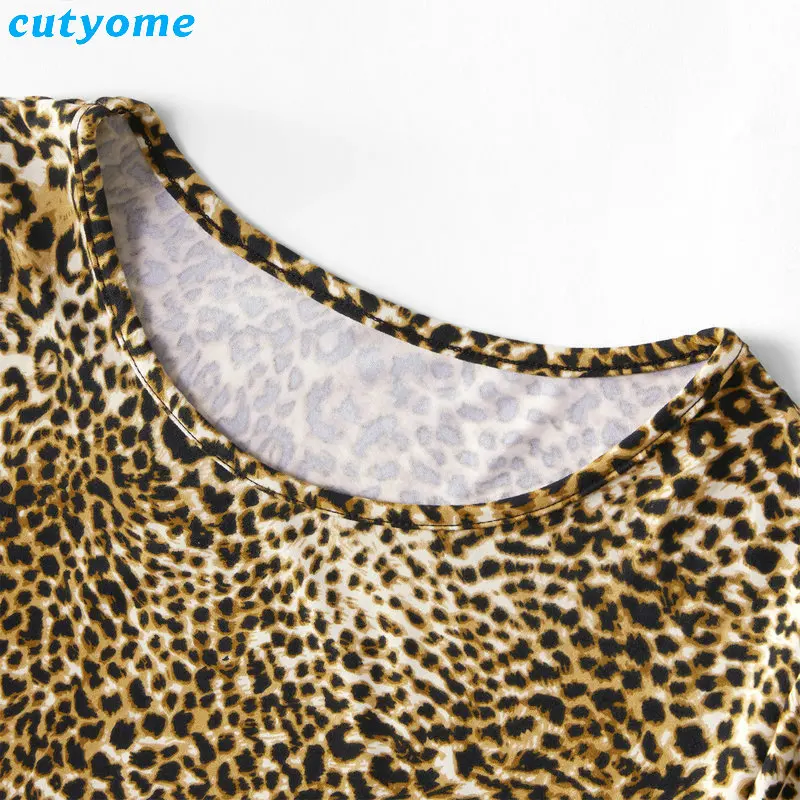 Mommy and me Clothes Short Slevee Leopard Tops Family t shirt mother and daughter clothes Mom And Daughter Chiffon T-shirt (20)