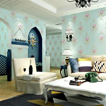 

3D European Pastoral Big Flower Imitation Embroidery Wallpaper Bedroom Living Room TV Background Wall paper