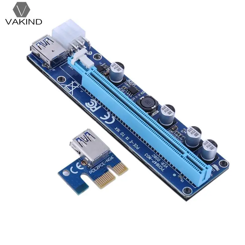 

PCI-E 1X TO 16X 008C USB 3.0 Wire Square 6PIN Cable for Bitcoin Mining