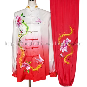 

Chinese Tai chi clothing Taiji sword outfit kungfu uniform exercise garment embroidery demo for women children girl kids men boy