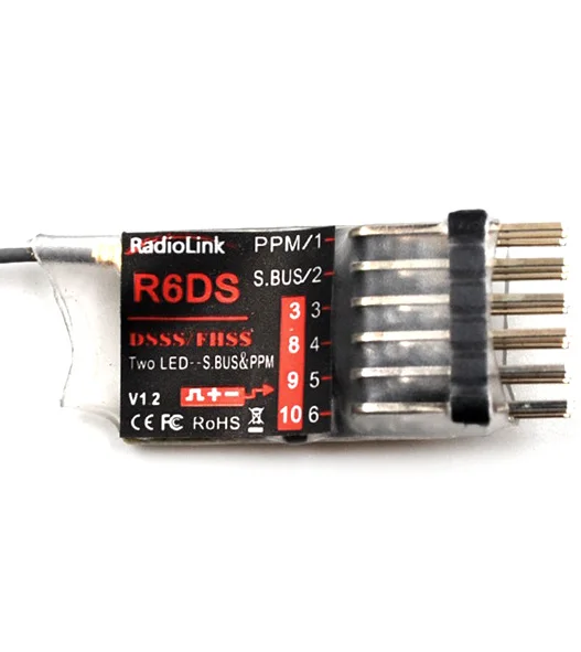 RadioLink Smallest Receiver R6DS RX PPM PWM SBUS Output 2 4G 6CH 3ms Response for FPV