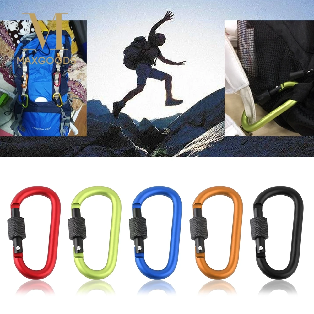 

Random Color!! 1Pcs Aluminum Carabiner D-Ring Key Chain Clip Camping Keyring Snap Hook Outdoor Travel Kit