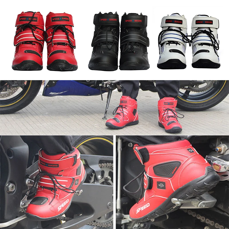 

Motorcycle Boots Moto Riding Boots Leather Nylon Motorbike Biker Touring Ankle Shoes Motorcycle Shoes