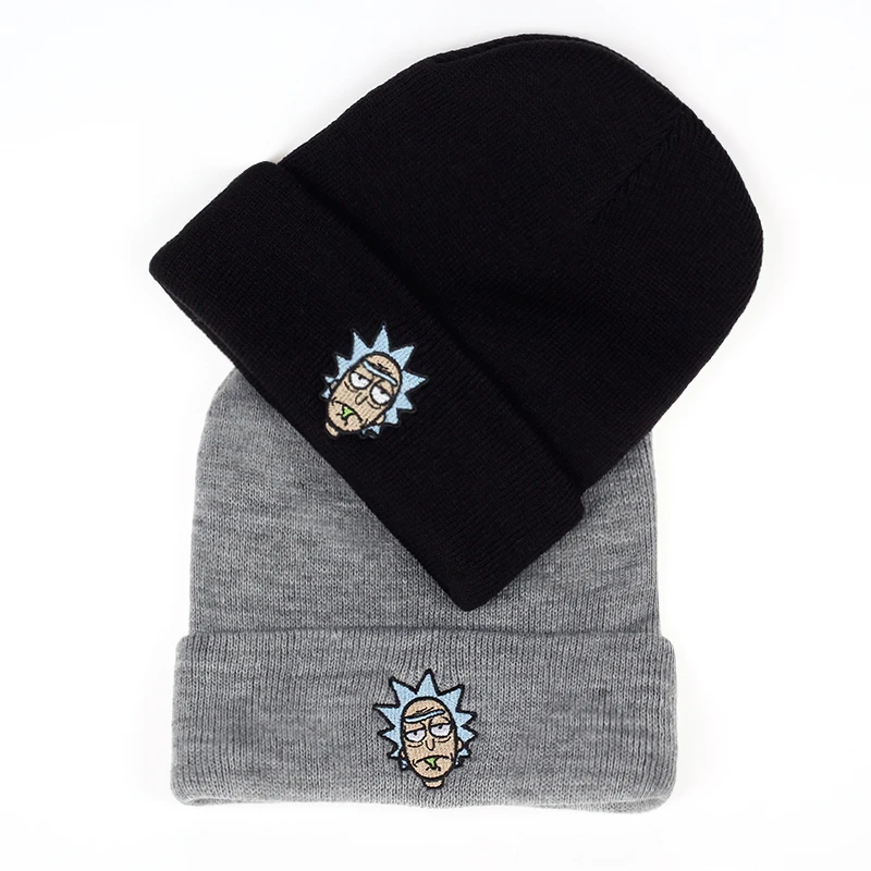 Rick and marty зимние шапки Rick Beanies эластичные фирменные горнолыжные шапки с вышивкой теплые унисекс вязанные шапочки Skullies US Animation