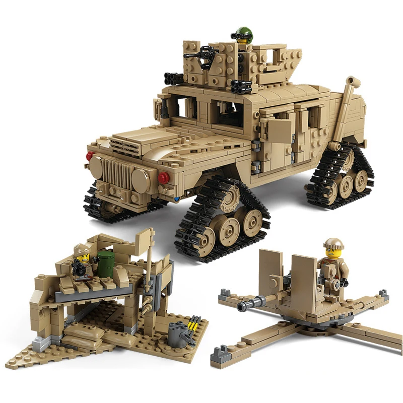 

Compatible with legoings Kazi Military M1A2 Tank Collection Series Trans Toys 1:28 ABRAMS MBT HUMMER Model Building kits Blocks