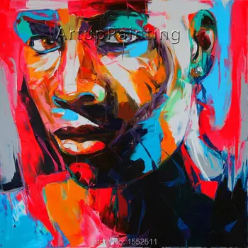 

Palette knife painting portrait Palette knife Face Oil painting Impasto figure on canvas Hand painted Francoise Nielly 0610-23f