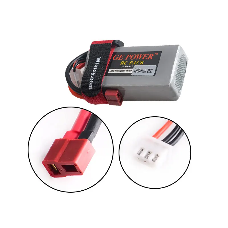 

7.4V 2S 4200MAH 25C RC Lipo Battery T Head Large Capacity Lithium Battery Pack Remote Control Cart Parts