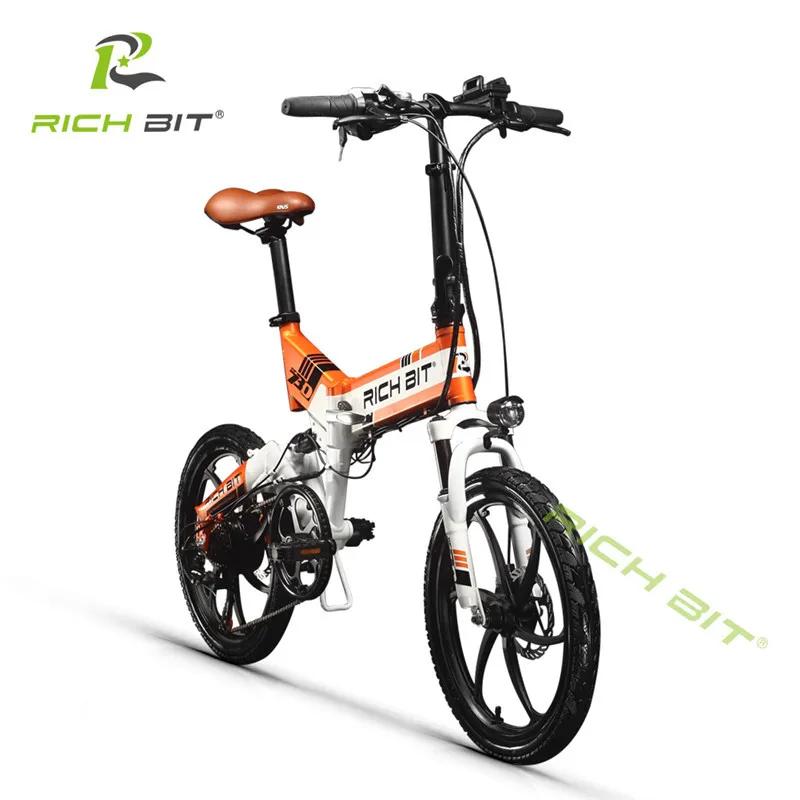 Cheap RichBit New ebike 48V 8Ah Hidden Battery Folding Electric Bike 7 Speed Integrated Rim Electric Bicycle Mtb bicicleta eletrica 7