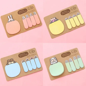 

Cute Animal Kraft Paper Self-adhesive Memo Pad Sticky Notes Post It Bookmark Gift Stationery