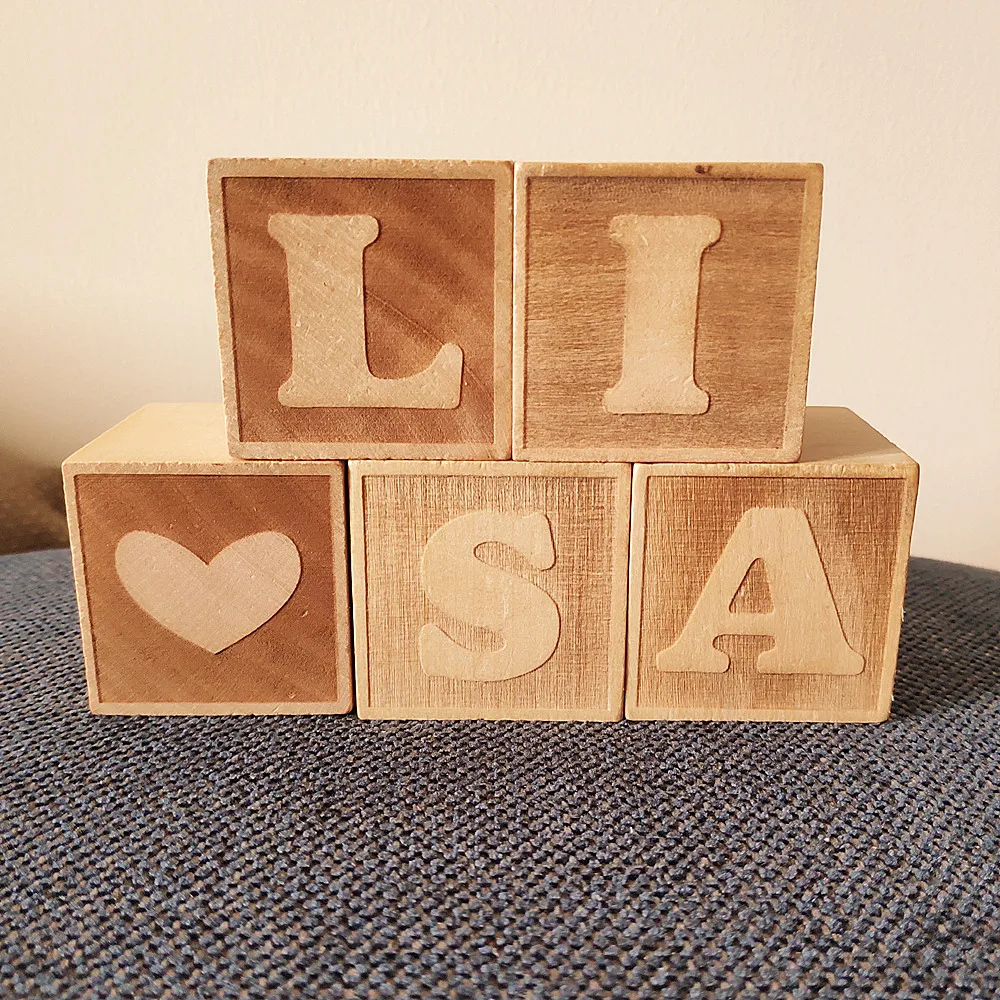 

Personalized Wooden Baby Block Newborn Baptism Gift Custom Engraved Baby Name Blocks Baby Shower First Birthday Christmas Gift
