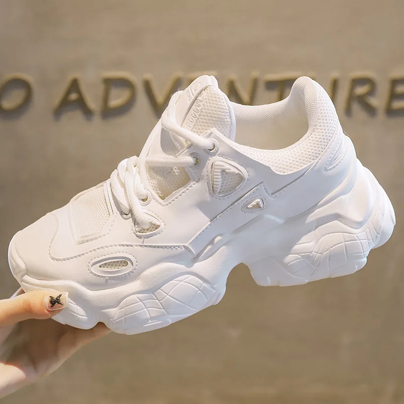 

Women's Vulcanize Shoes White Sneakers For Woman Fashion High Heels Chunky Sneakers Female Platform Shoes tenis feminino A4-64