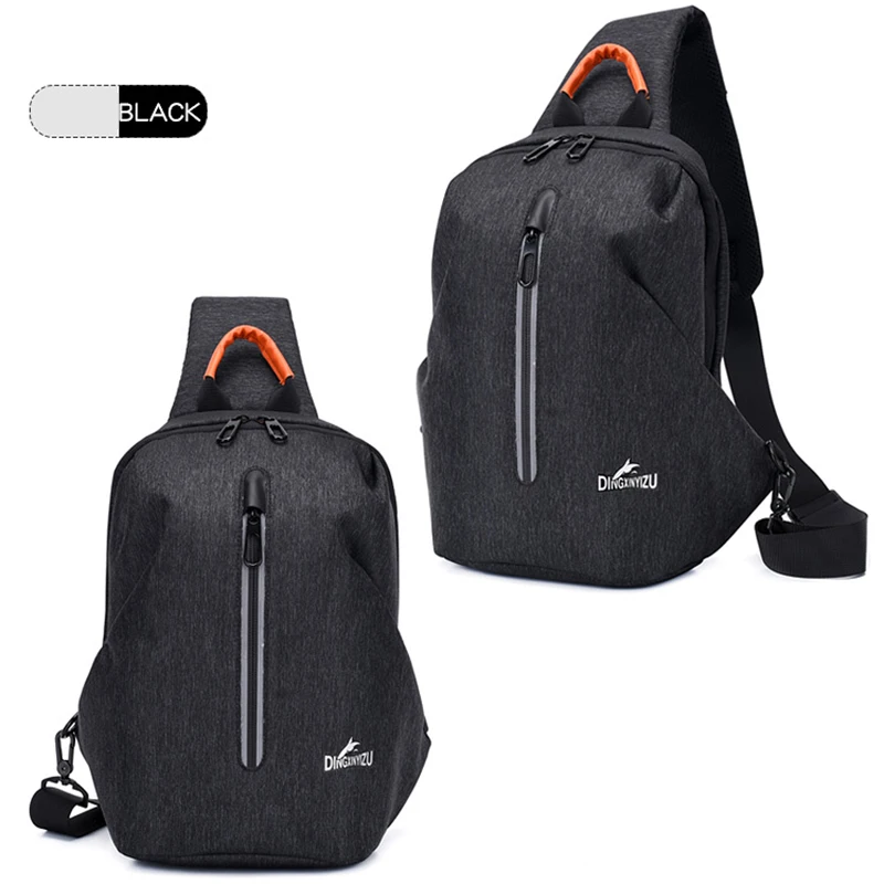 

Men Chest Bag Casual Polyester Zipper Bag Large Capacity Crossbody Single Shoulder Bags LXX9