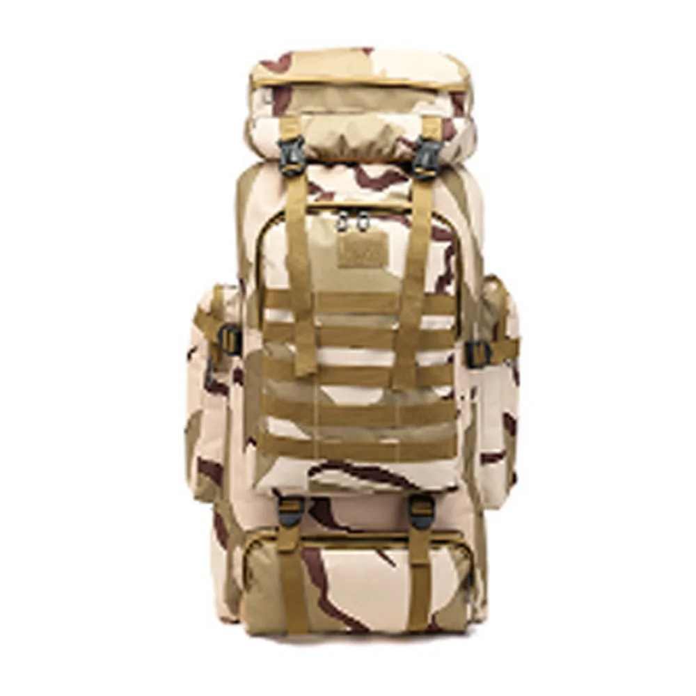 80L Профессиональный тактический рюкзак, сумка для альпинизма, Мужская водонепроницаемая военная сумка на плечо для охоты, пешего туризма, альпинизма, путешествий - Цвет: GY Camo