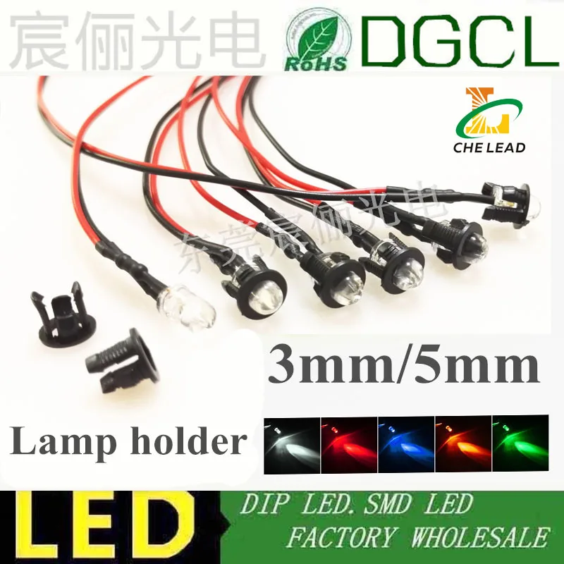 50 шт. светодиодные лампы 12 В/24 В 3 мм 5 мм|bulb automotive|bulb penbulb shell |