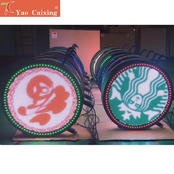 

Yaocaising xxxx two sides led circle logo screen outdoor wateproof led sign board