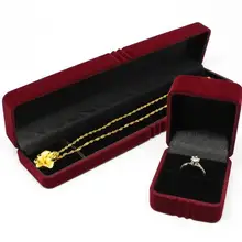 Квадратный прямоугольник бархат ювелирные изделия ожерелье с бусинами-кубиками Браслет Кольцо Подарочная коробка для кулона ювелирные изделия Дисплей стеллаж для хранения 100 шт./лот