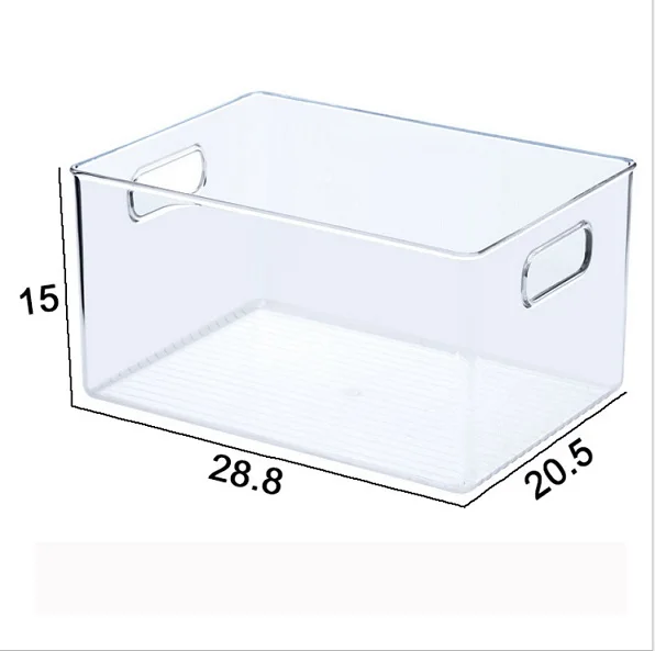 Большой ящик для холодильника, коробка для сортировки еды, прозрачная прямоугольная коробка с ручкой, коробка для хранения, прямые продажи от производителя - Цвет: Прозрачный