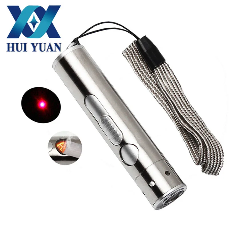 

Stainless Steel 3 in 1 Outdoor Self-defense Mini Protable LED flashlight Aluminium Alloy Torch High Power Led Lighter Infrared